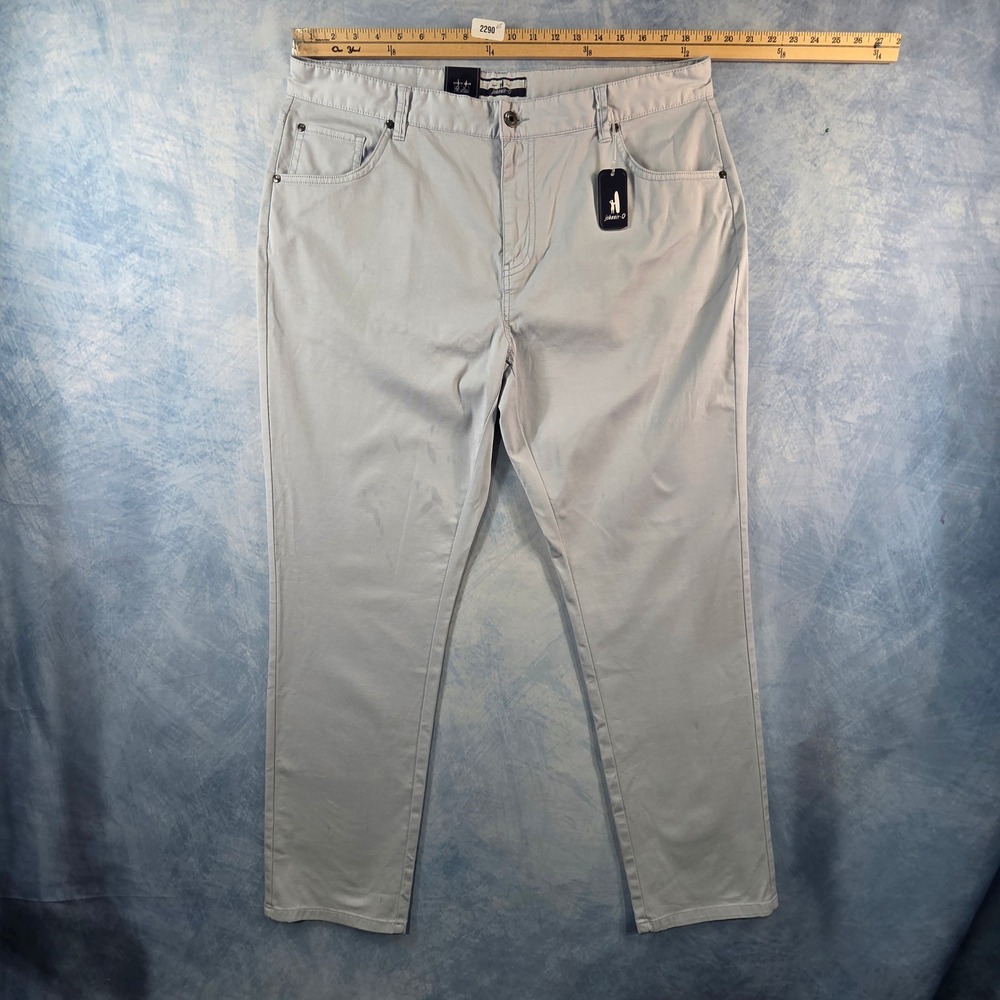 Johnnie-O Atlas 5-Pocket Pants Mens 38x30 Shale‎ Light Blue Grey JMPA100060 NWT
